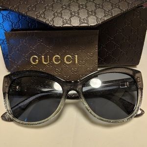 Gucci glitter gray butterfly sunglasses